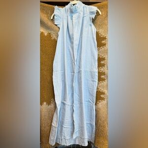 Stark X midi gauzy dress with pockets pale blue